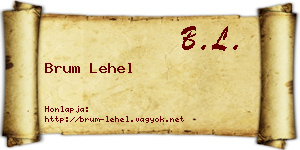 Brum Lehel névjegykártya